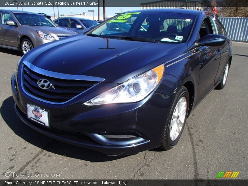 Pacific Blue Pearl / Gray 2012 Hyundai Sonata GLS
