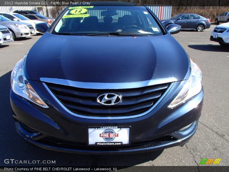 Pacific Blue Pearl / Gray 2012 Hyundai Sonata GLS