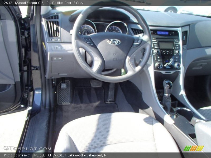 Pacific Blue Pearl / Gray 2012 Hyundai Sonata GLS