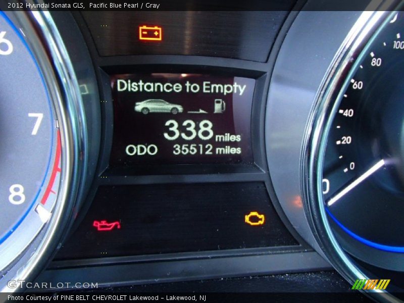 Pacific Blue Pearl / Gray 2012 Hyundai Sonata GLS