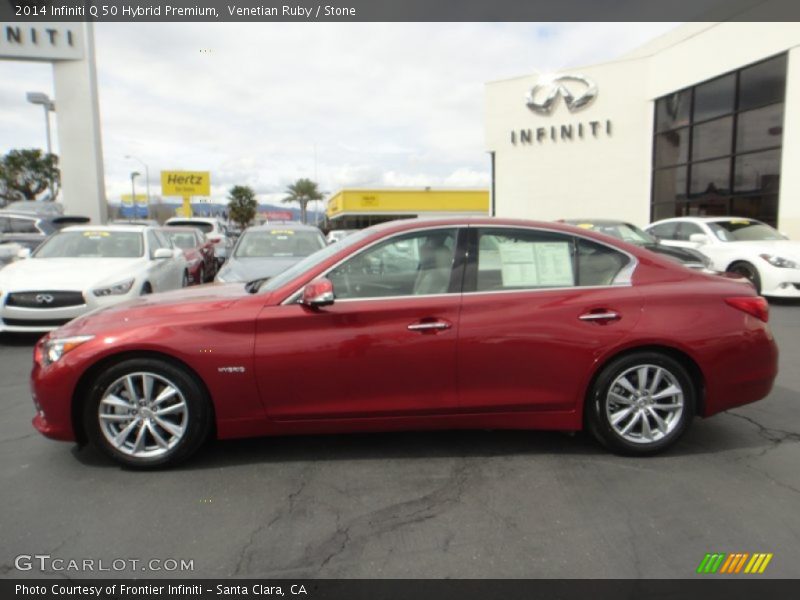 Venetian Ruby / Stone 2014 Infiniti Q 50 Hybrid Premium