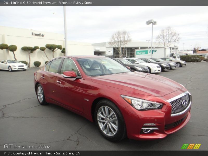 Venetian Ruby / Stone 2014 Infiniti Q 50 Hybrid Premium