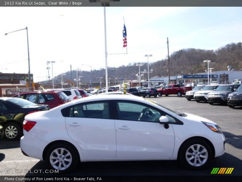 Clear White / Beige 2013 Kia Rio LX Sedan