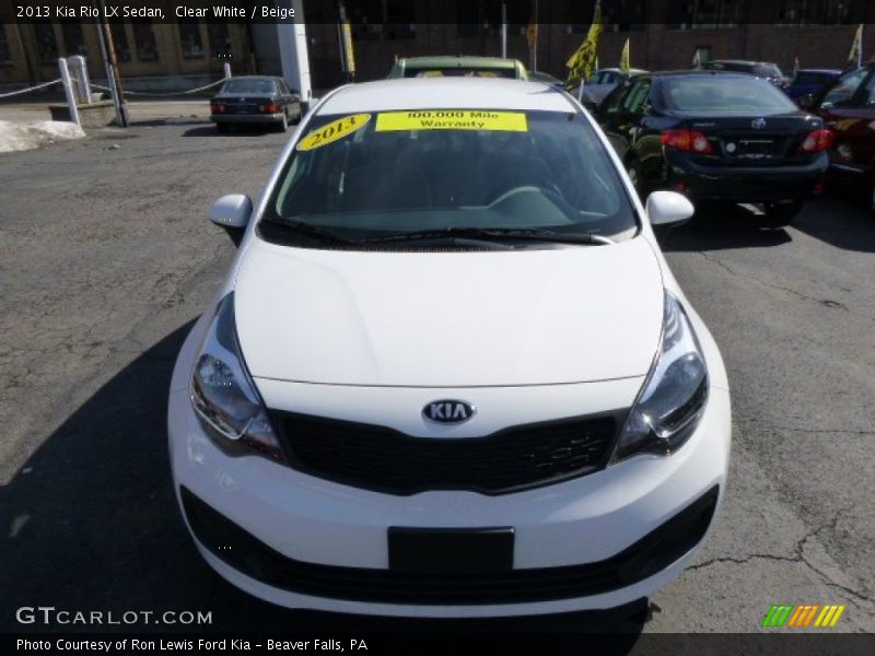 Clear White / Beige 2013 Kia Rio LX Sedan