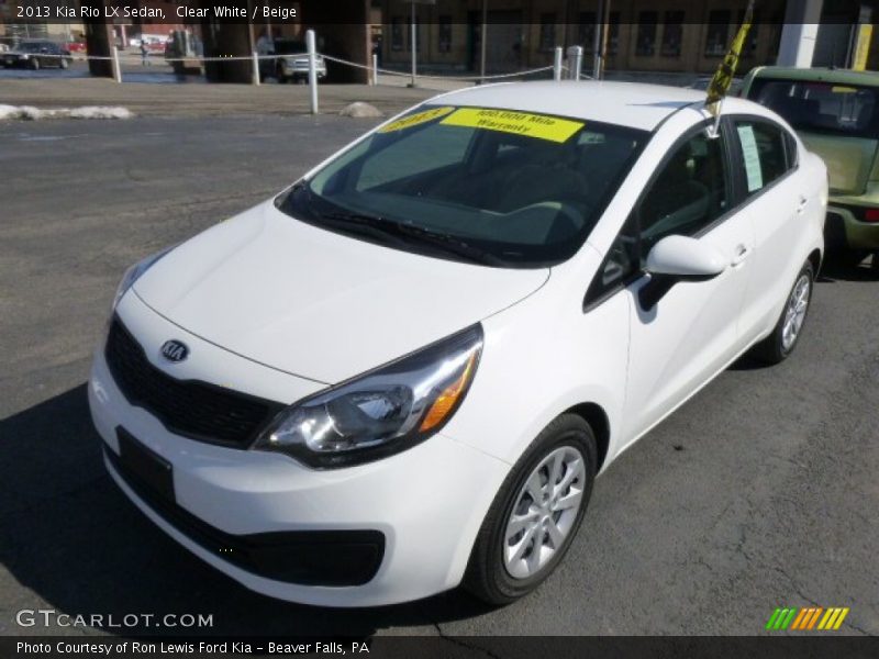 Clear White / Beige 2013 Kia Rio LX Sedan