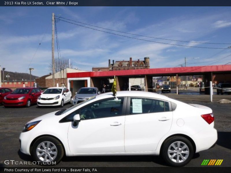 Clear White / Beige 2013 Kia Rio LX Sedan