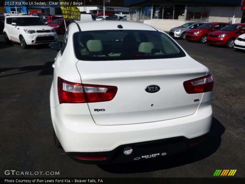 Clear White / Beige 2013 Kia Rio LX Sedan
