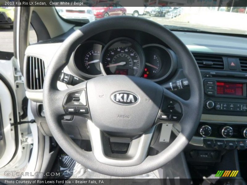 Clear White / Beige 2013 Kia Rio LX Sedan