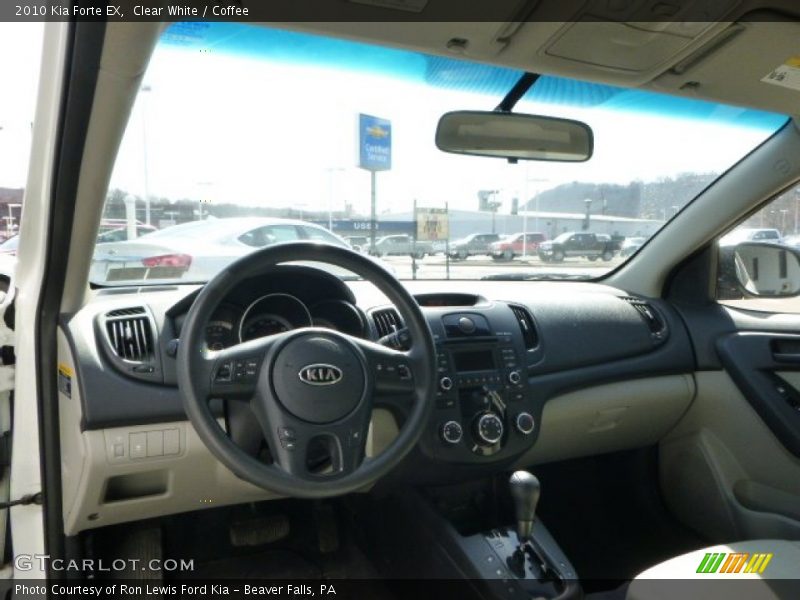 Clear White / Coffee 2010 Kia Forte EX