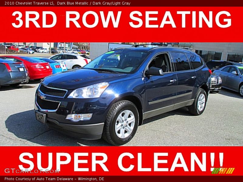 Dark Blue Metallic / Dark Gray/Light Gray 2010 Chevrolet Traverse LS