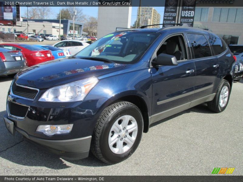 Dark Blue Metallic / Dark Gray/Light Gray 2010 Chevrolet Traverse LS