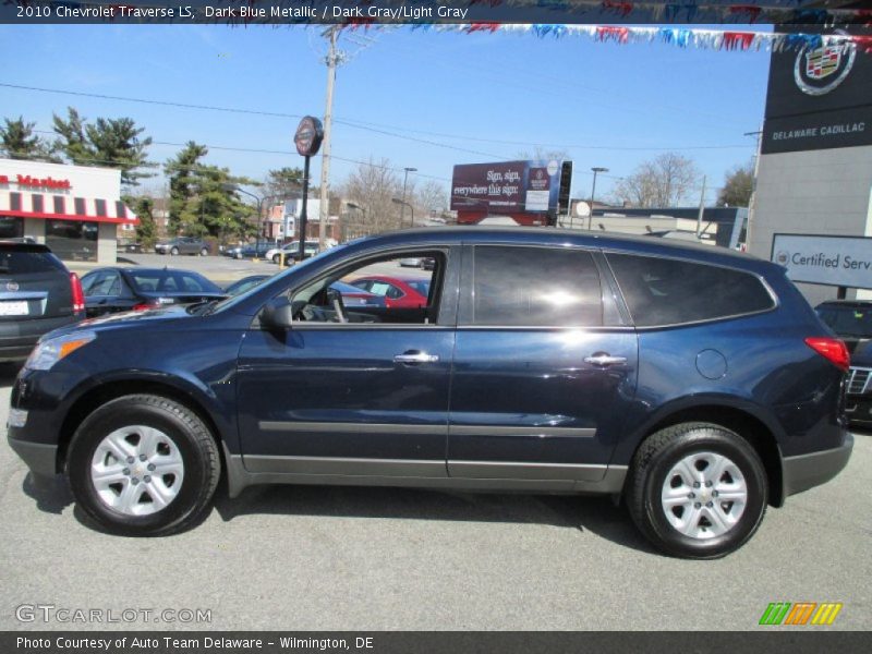 Dark Blue Metallic / Dark Gray/Light Gray 2010 Chevrolet Traverse LS
