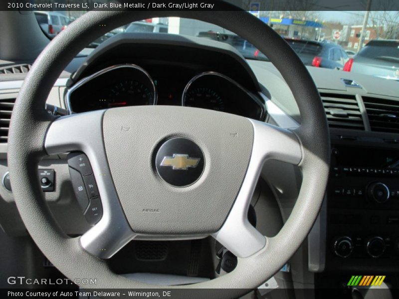 Dark Blue Metallic / Dark Gray/Light Gray 2010 Chevrolet Traverse LS