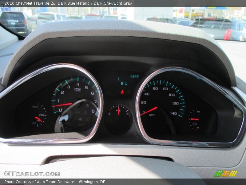 Dark Blue Metallic / Dark Gray/Light Gray 2010 Chevrolet Traverse LS