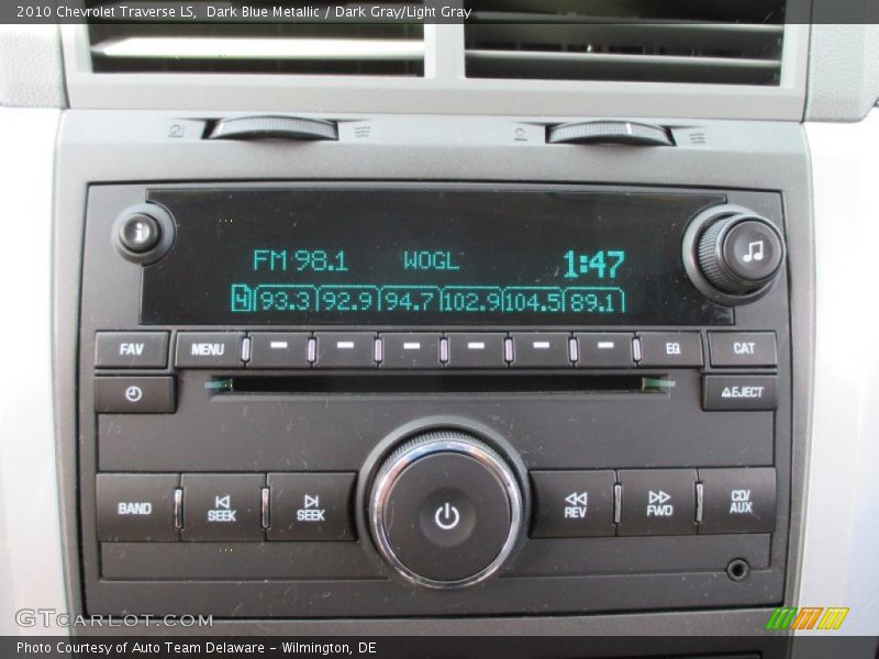 Dark Blue Metallic / Dark Gray/Light Gray 2010 Chevrolet Traverse LS