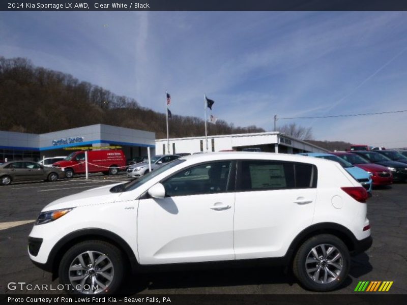 Clear White / Black 2014 Kia Sportage LX AWD