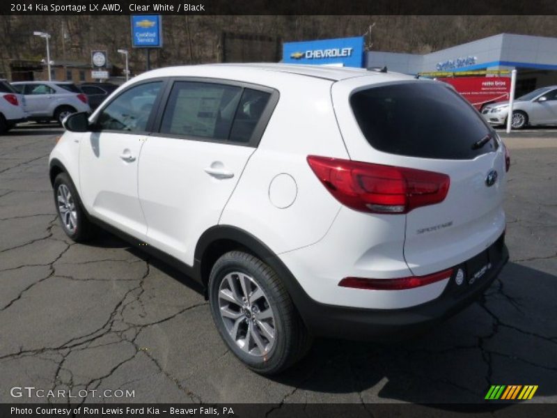 Clear White / Black 2014 Kia Sportage LX AWD