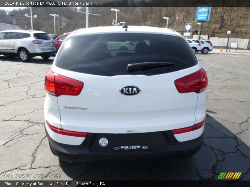 Clear White / Black 2014 Kia Sportage LX AWD