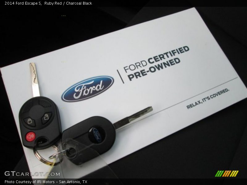 Ruby Red / Charcoal Black 2014 Ford Escape S