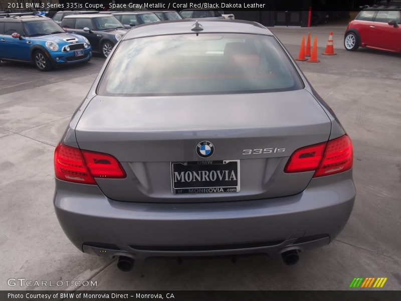 Space Gray Metallic / Coral Red/Black Dakota Leather 2011 BMW 3 Series 335is Coupe