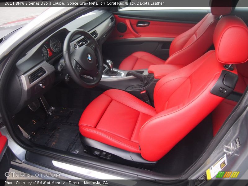 Space Gray Metallic / Coral Red/Black Dakota Leather 2011 BMW 3 Series 335is Coupe