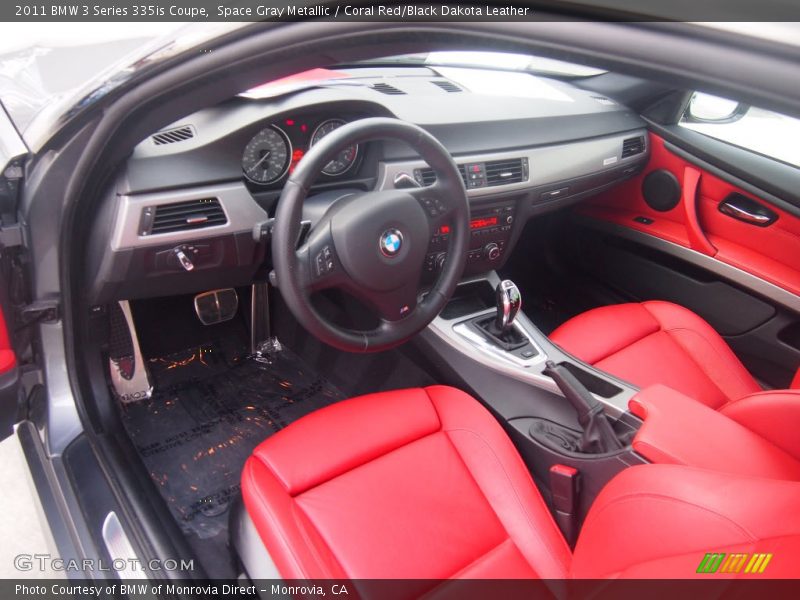 Space Gray Metallic / Coral Red/Black Dakota Leather 2011 BMW 3 Series 335is Coupe