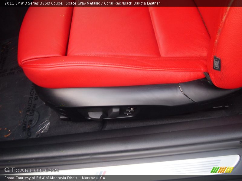 Space Gray Metallic / Coral Red/Black Dakota Leather 2011 BMW 3 Series 335is Coupe