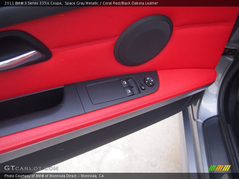 Space Gray Metallic / Coral Red/Black Dakota Leather 2011 BMW 3 Series 335is Coupe