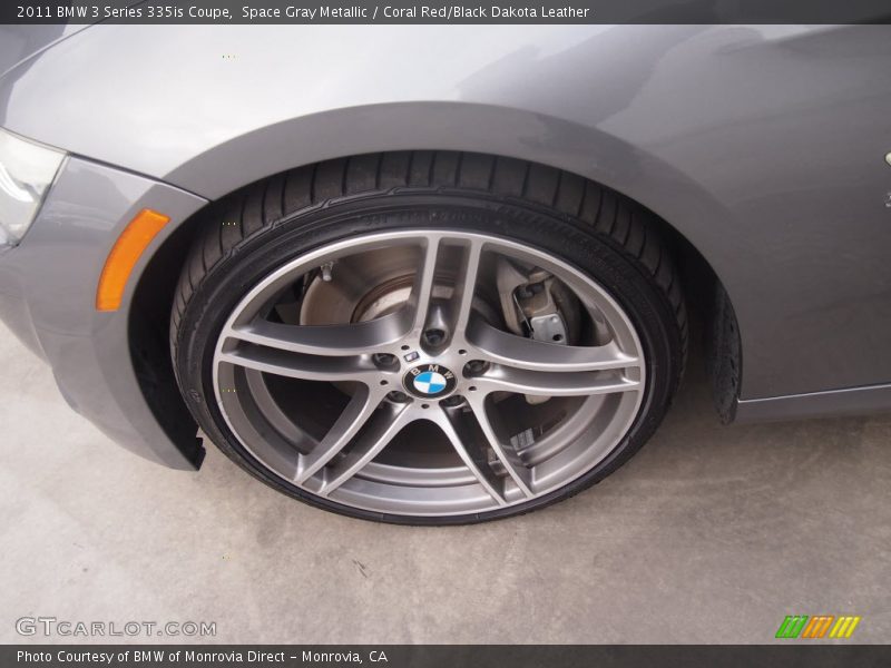 Space Gray Metallic / Coral Red/Black Dakota Leather 2011 BMW 3 Series 335is Coupe