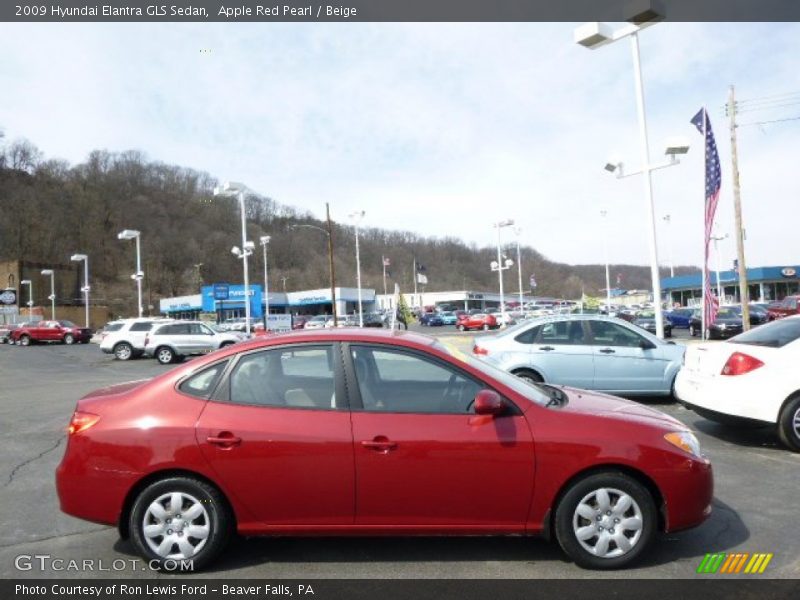 Apple Red Pearl / Beige 2009 Hyundai Elantra GLS Sedan