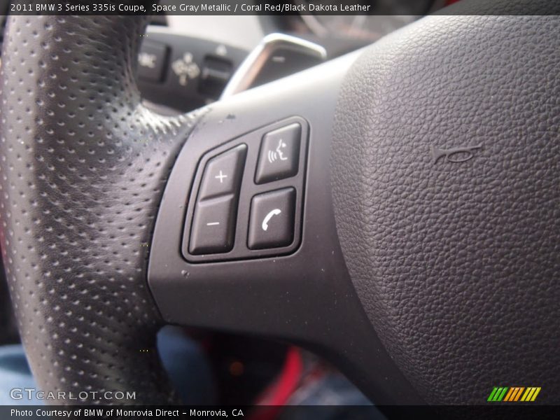 Space Gray Metallic / Coral Red/Black Dakota Leather 2011 BMW 3 Series 335is Coupe