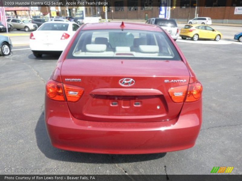 Apple Red Pearl / Beige 2009 Hyundai Elantra GLS Sedan