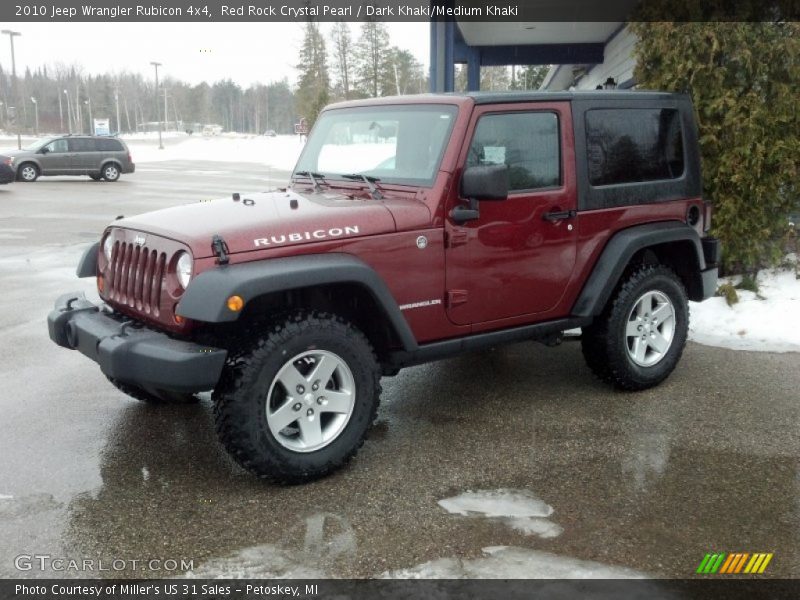 Red Rock Crystal Pearl / Dark Khaki/Medium Khaki 2010 Jeep Wrangler Rubicon 4x4