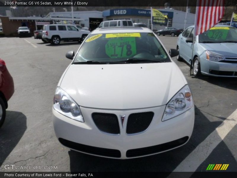 Ivory White / Ebony 2006 Pontiac G6 V6 Sedan