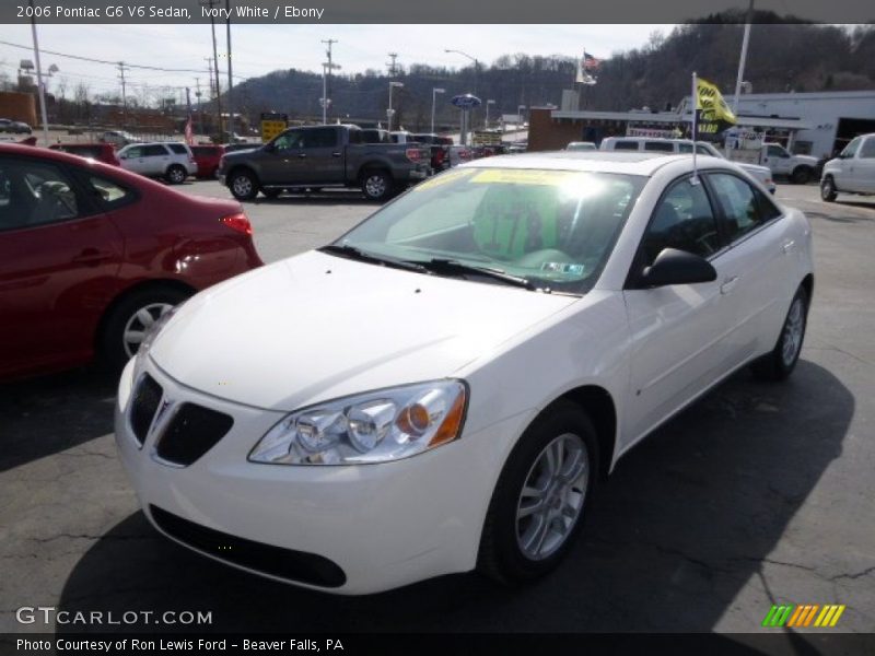 Ivory White / Ebony 2006 Pontiac G6 V6 Sedan