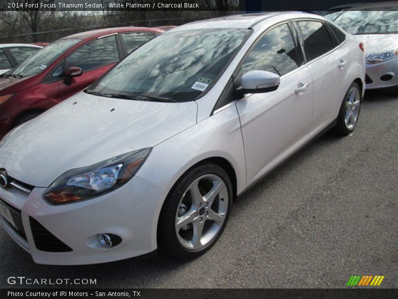 White Platinum / Charcoal Black 2014 Ford Focus Titanium Sedan