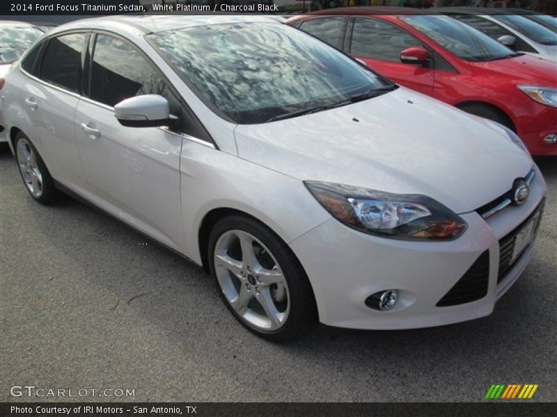 White Platinum / Charcoal Black 2014 Ford Focus Titanium Sedan
