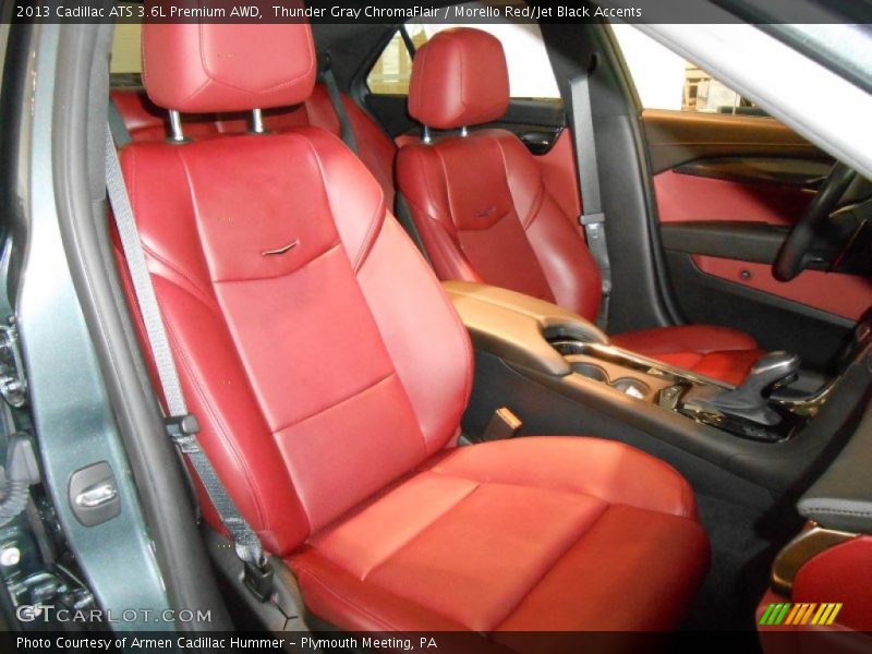 Thunder Gray ChromaFlair / Morello Red/Jet Black Accents 2013 Cadillac ATS 3.6L Premium AWD
