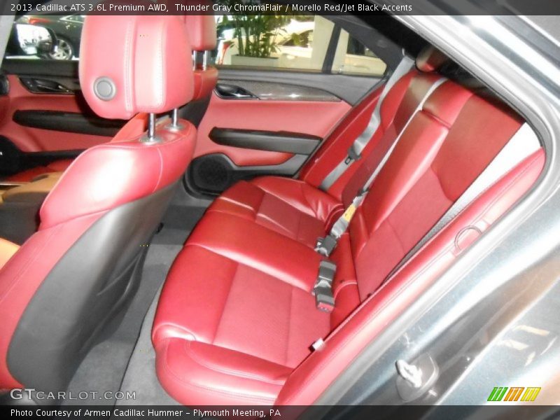 Thunder Gray ChromaFlair / Morello Red/Jet Black Accents 2013 Cadillac ATS 3.6L Premium AWD