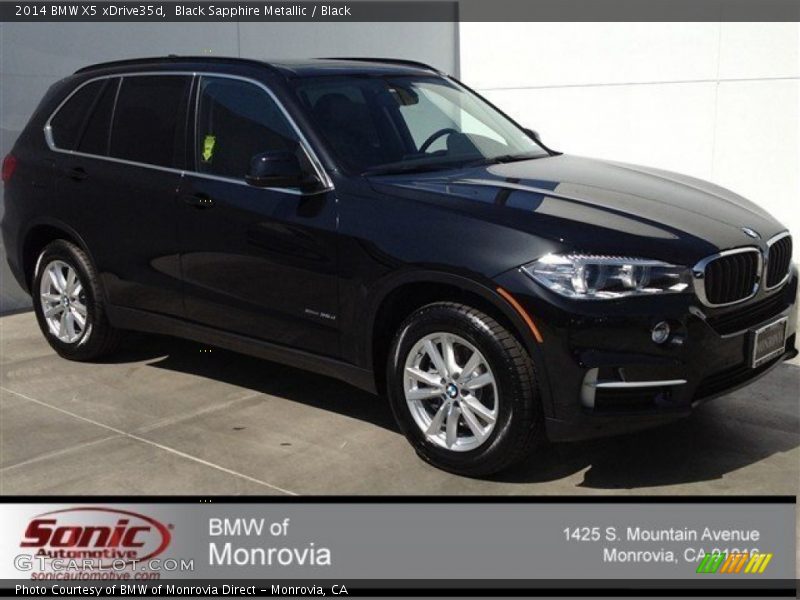 Black Sapphire Metallic / Black 2014 BMW X5 xDrive35d