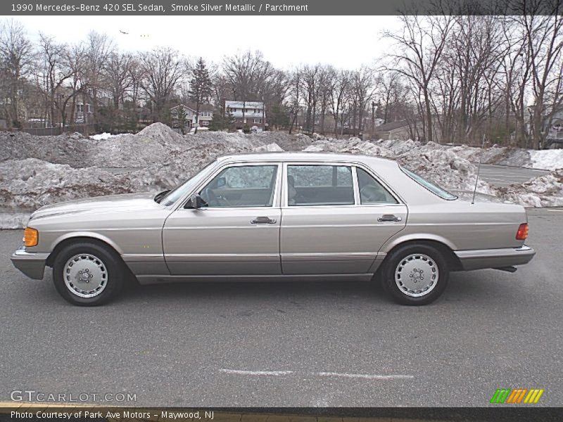 Smoke Silver Metallic / Parchment 1990 Mercedes-Benz 420 SEL Sedan