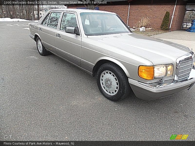 Smoke Silver Metallic / Parchment 1990 Mercedes-Benz 420 SEL Sedan