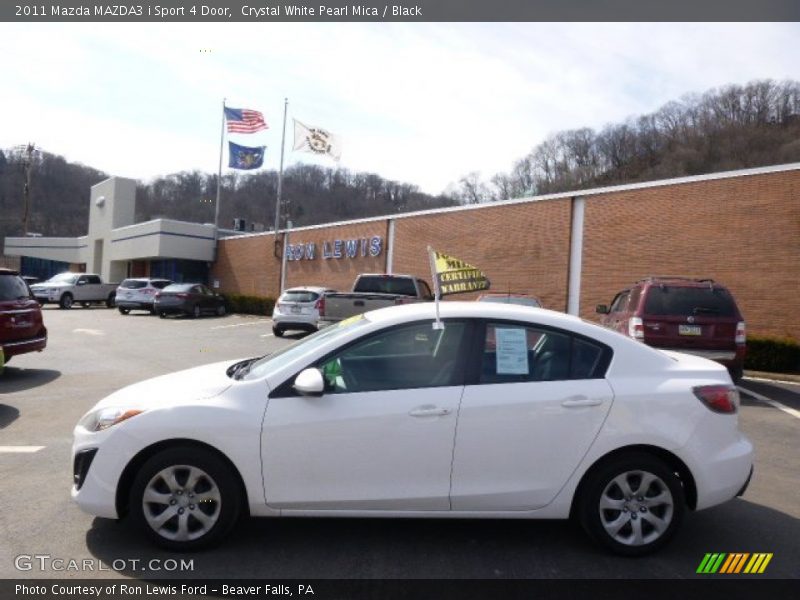 Crystal White Pearl Mica / Black 2011 Mazda MAZDA3 i Sport 4 Door