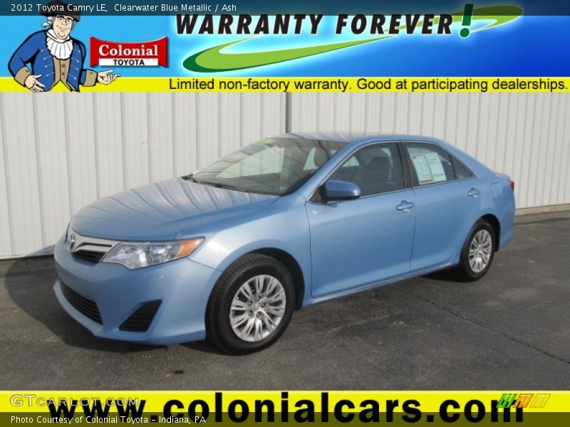 Clearwater Blue Metallic / Ash 2012 Toyota Camry LE