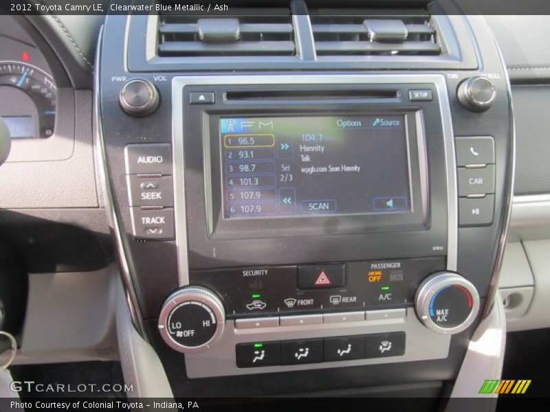 Clearwater Blue Metallic / Ash 2012 Toyota Camry LE