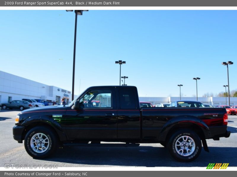Black / Medium Dark Flint 2009 Ford Ranger Sport SuperCab 4x4