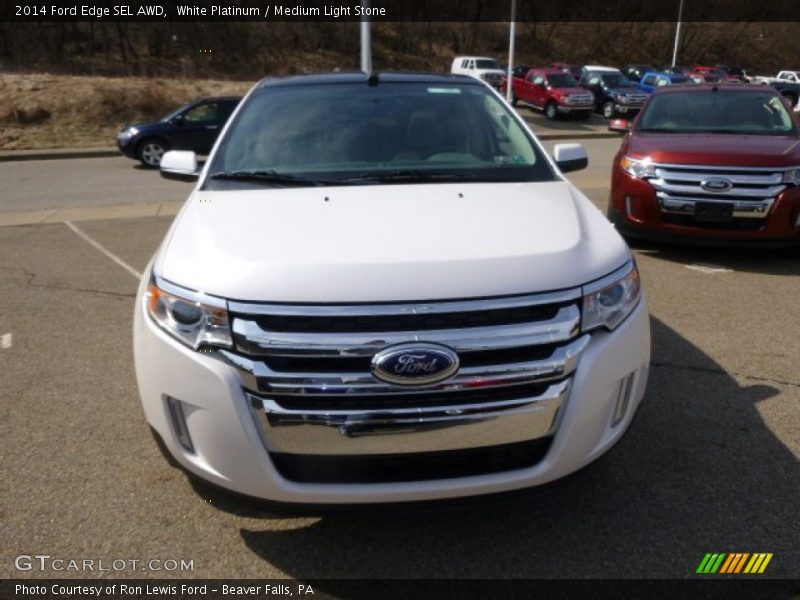 White Platinum / Medium Light Stone 2014 Ford Edge SEL AWD