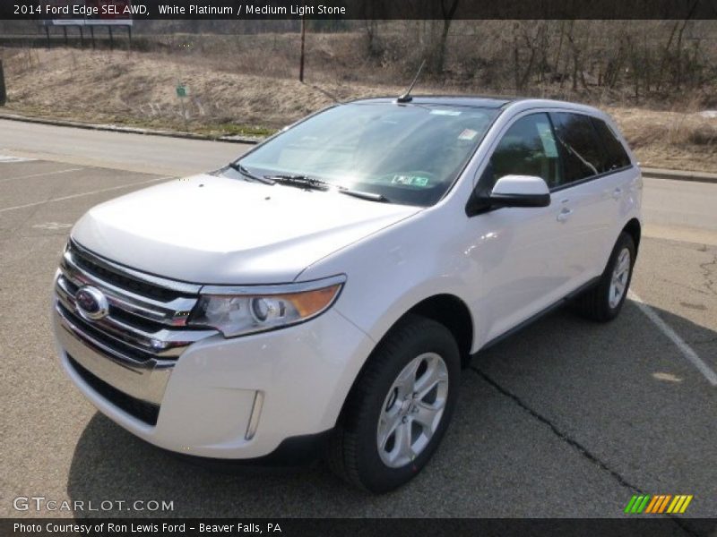 White Platinum / Medium Light Stone 2014 Ford Edge SEL AWD