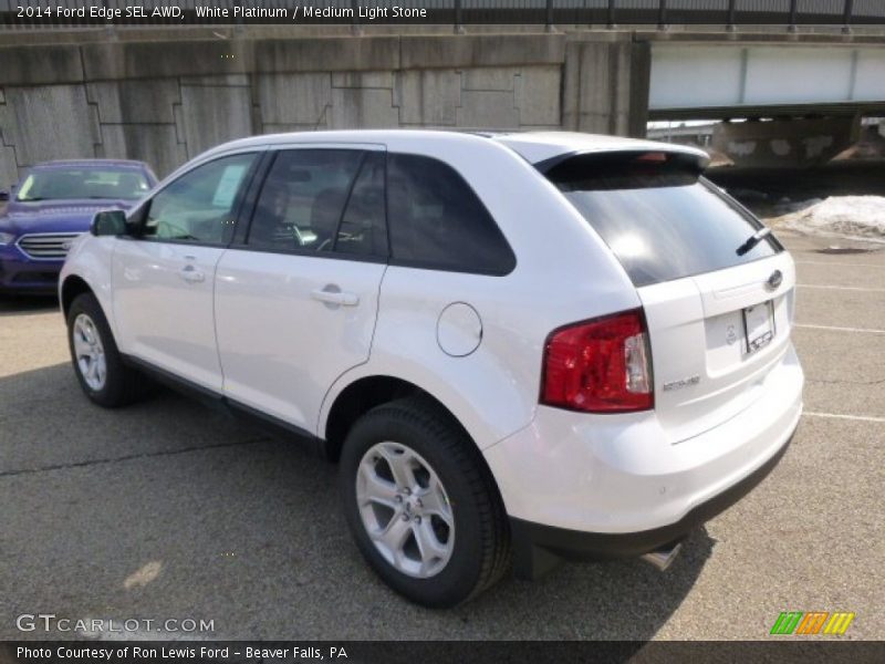 White Platinum / Medium Light Stone 2014 Ford Edge SEL AWD