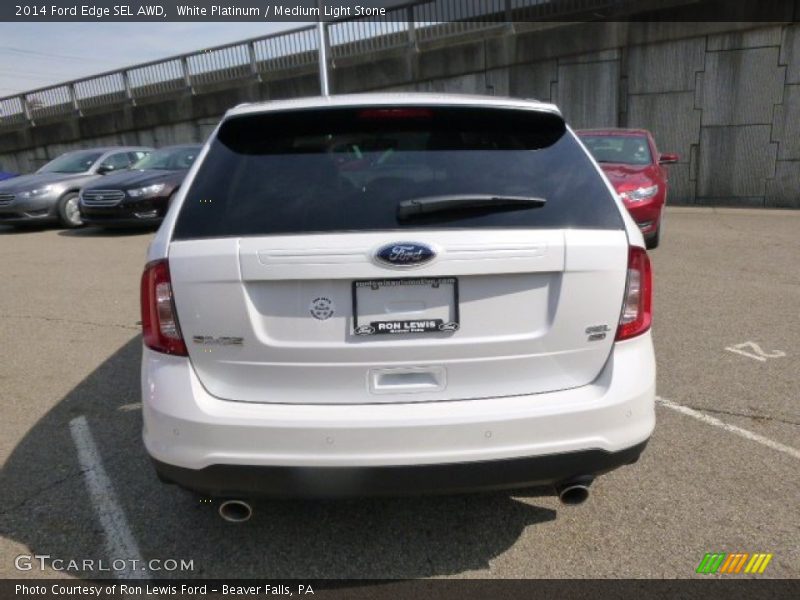 White Platinum / Medium Light Stone 2014 Ford Edge SEL AWD